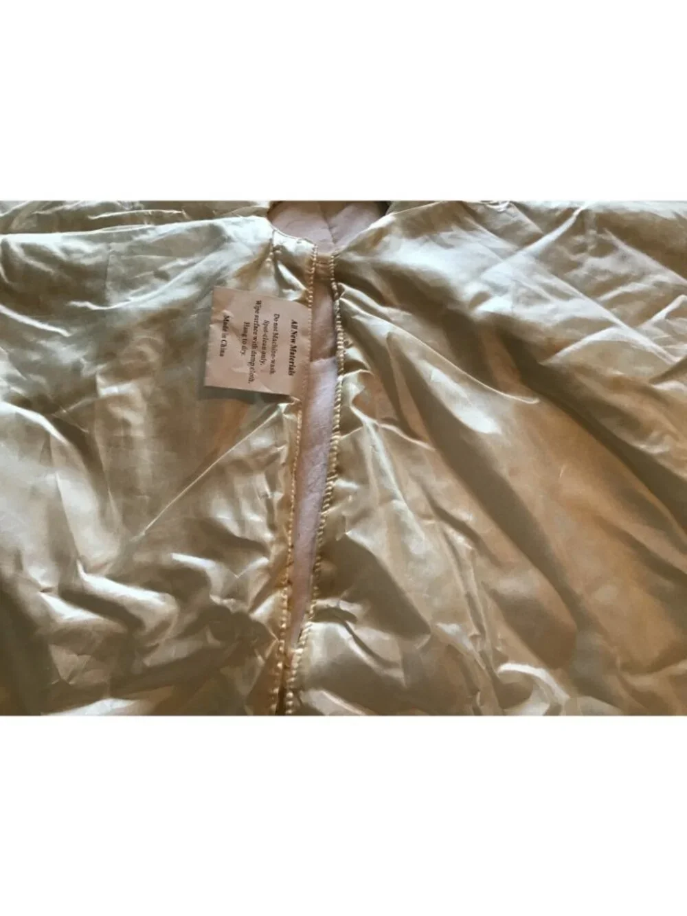Cream and Gold 48 inch Elegant Velvety Satin Back Christmas Tree Skirt